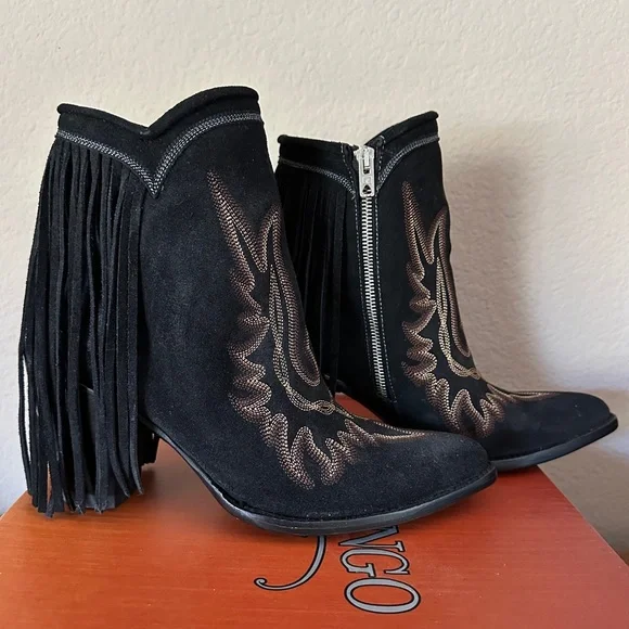 NEW YIPPEE KI YAY BY OLD GRINGO, NEW SHERIFF IN TOWN - Black Suede, Size 9B - Picture 5 of 13